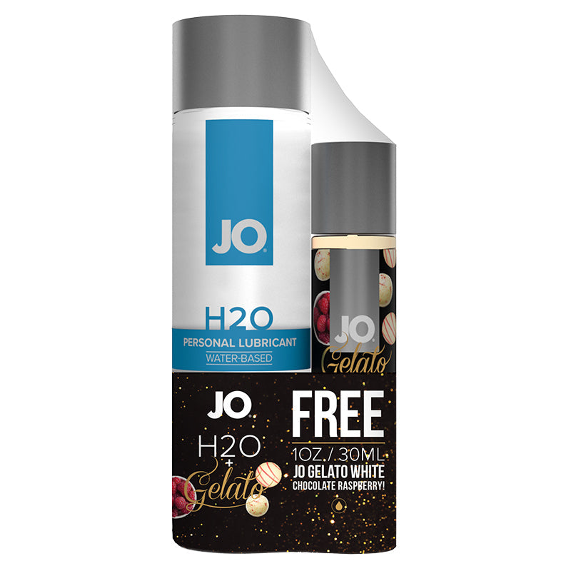 JO H20 4oz + JO Gelato White Chocolate Raspberry 1oz LIMITED EDITION Set
