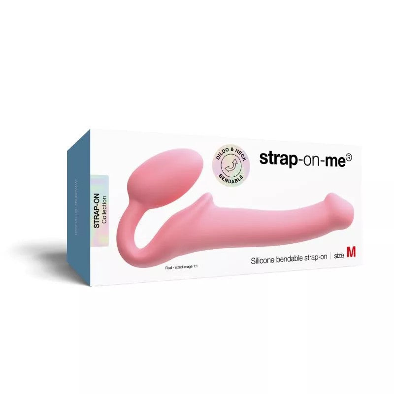 SEMI-REALISTIC BENDABLE STRAP-ON PINK - M