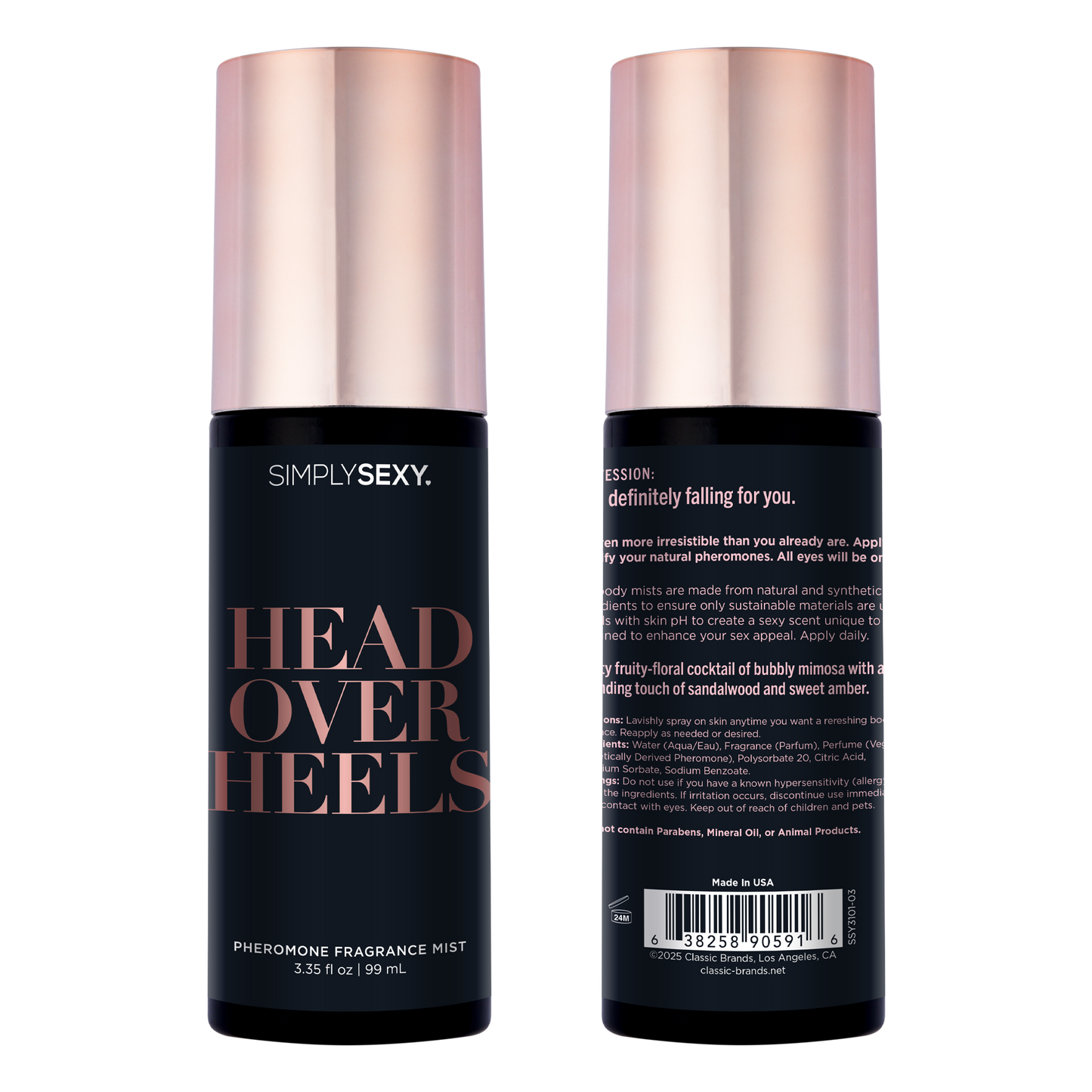 SIMPLY SEXY PHEROMONE BODY MIST - HEAD OVER HEELS - 3.35 floz | 99mL