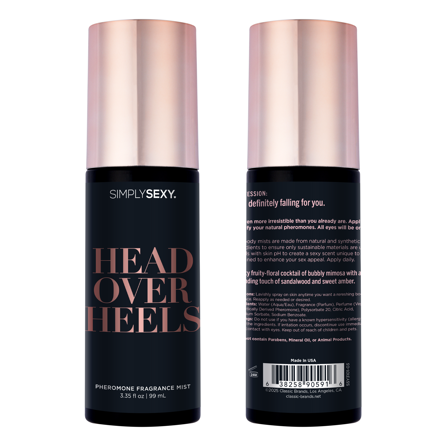 SIMPLY SEXY PHEROMONE BODY MIST - HEAD OVER HEELS - 3.35 floz | 99mL
