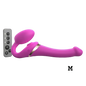 MULTI ORGASM BENDABLE STRAP-ON - M - FUCHSIA